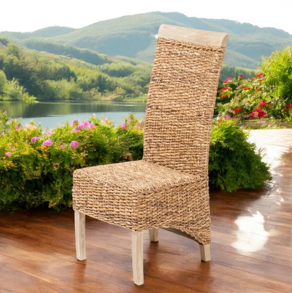 Sedia da Giardino in Intreccio di Banano Naturale – Angola