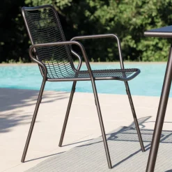 Sedia da Giardino in Metallo con Braccioli Made in Italy 2 Pezzi - Vikas