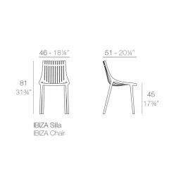 Sedia da Giardino in Plastica Colorata Impilabile 4 Pezzi - Ibiza by Vondom