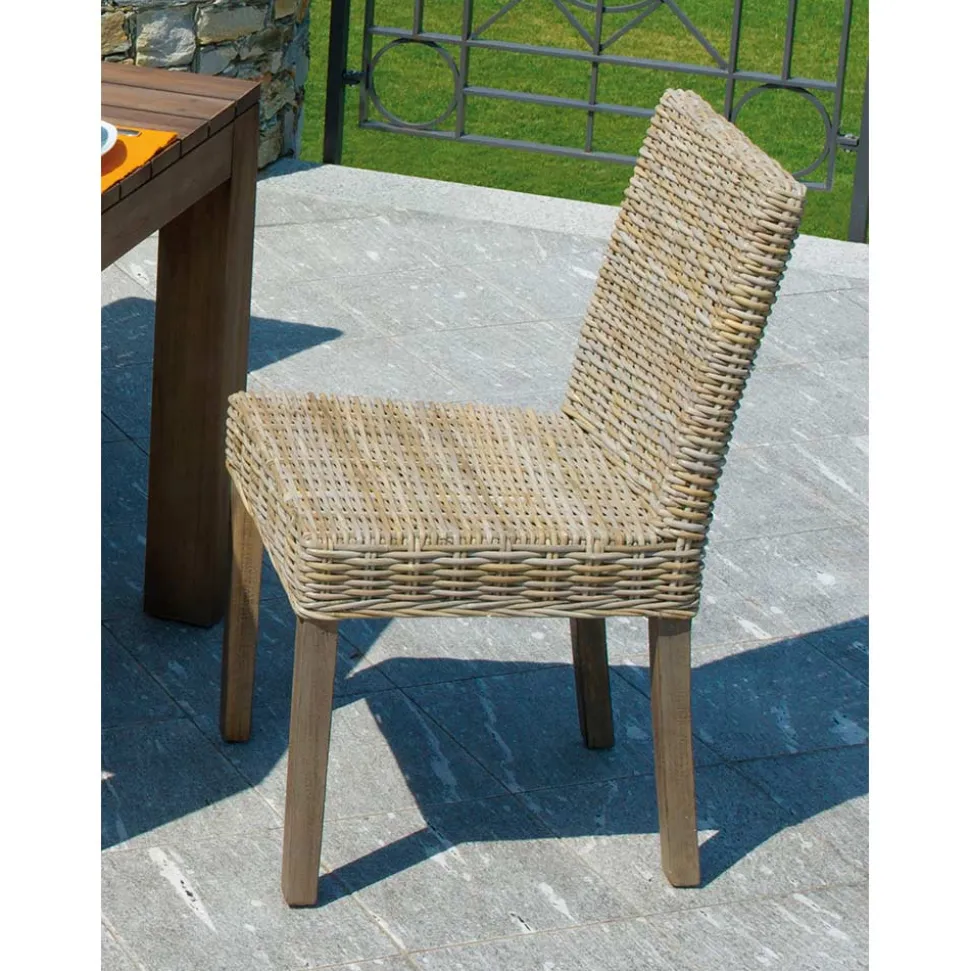 Sedia da Giardino Realizzata in Legno e Fibra in Grey Kubu - Bosco