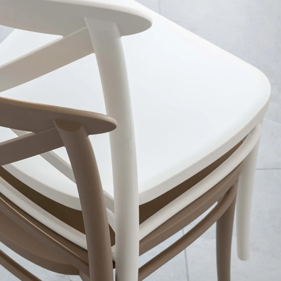 Sedia da Interno e Esterno Impilabile in Resina Rinforzata con Fiberglass - Naira