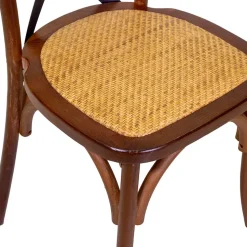 Sedia da Interno Impilabile in Legno di Rovere e Seduta in Rattan - Barriera