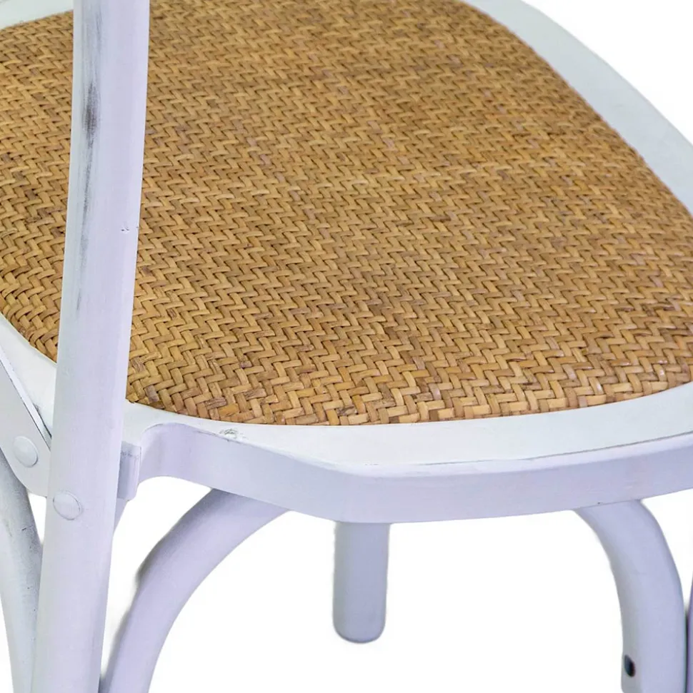 Sedia da Interno Impilabile in Legno di Betulla e Seduta in Rattan - Barriera