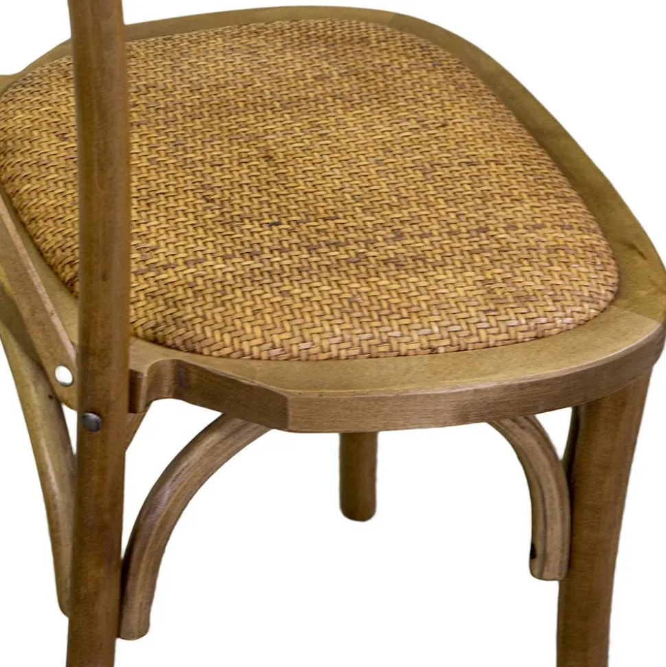 Sedia da Interno Impilabile in Legno di Betulla e Seduta in Rattan - Barriera