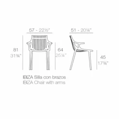 Sedia da Pranzo da Esterno in Polipropilene Impilabile 4 Pezzi - Ibiza by Vondom