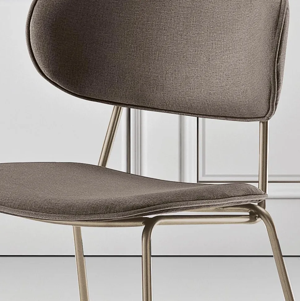 Sedia da Pranzo in Tessuto di 2 Diverse Finiture Made in Italy - Sanemi