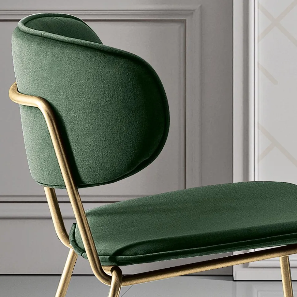 Sedia da Pranzo in Tessuto di 2 Diverse Finiture Made in Italy - Sanemi