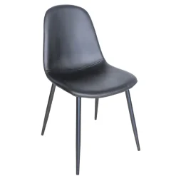 Sedia da Soggiorno con Struttura in Metallo  e Seduta in Ecopelle Made in Italy - Minou