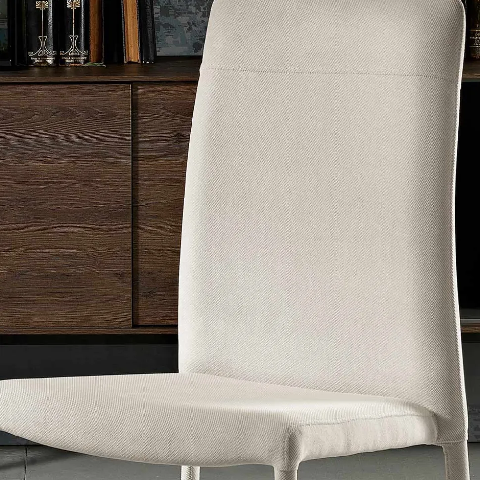 Sedia da Soggiorno Interamente Rivestita in Tessuto Made in Italy - Lorelai
