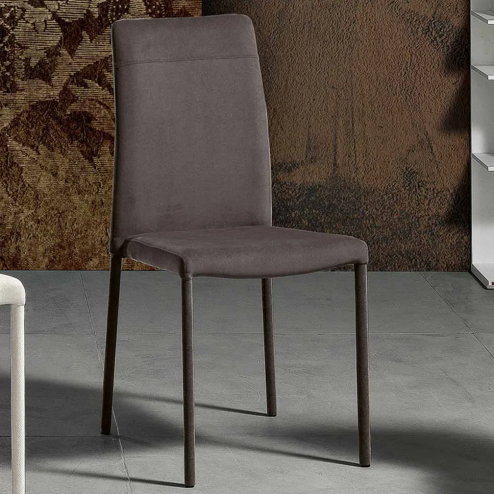 Sedia da Soggiorno Interamente Rivestita in Tessuto Made in Italy - Lorelai
