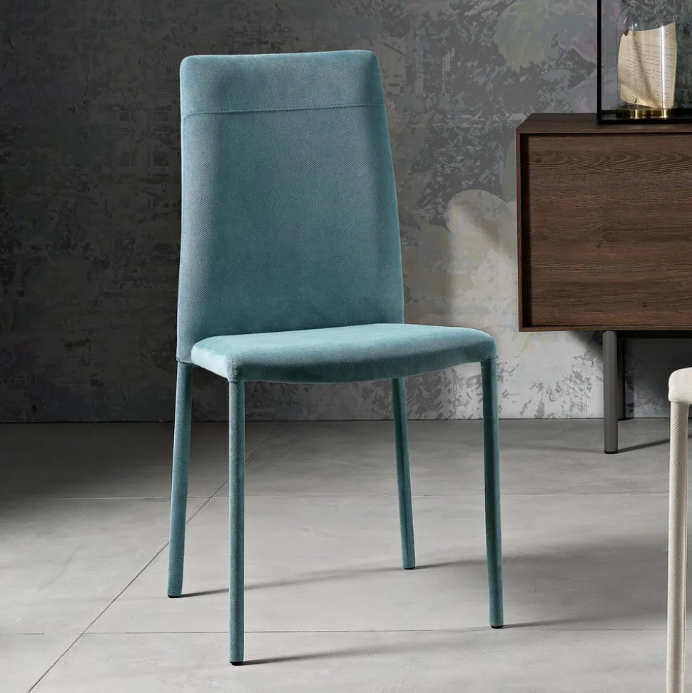 Sedia da Soggiorno Interamente Rivestita in Tessuto Made in Italy - Lorelai