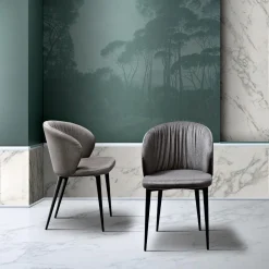Sedia da Soggiorno in Tessuto e Frassino di Design Elegante - Reginaldo