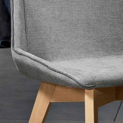Sedia da soggiorno in tessuto e legno moderna made in Italy, Oriella