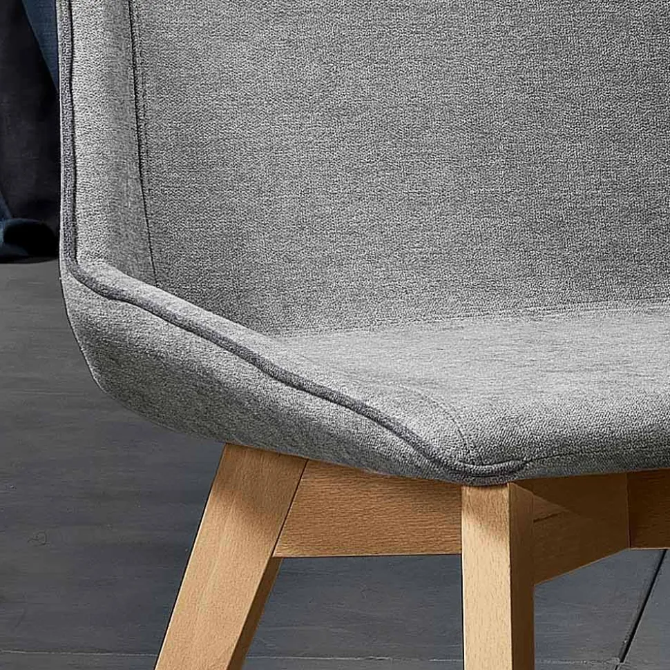 Sedia da soggiorno in tessuto e legno moderna made in Italy, Oriella