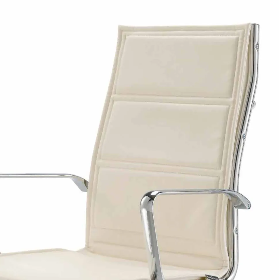 Sedia da ufficio con monoscocca in similpelle made in Italy Agata