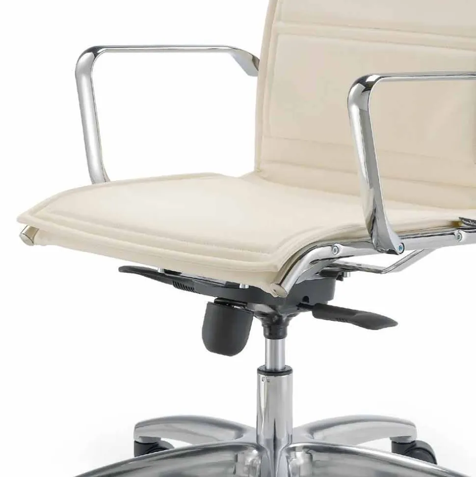 Sedia da ufficio con monoscocca in similpelle made in Italy Agata