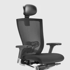 Sedia da Ufficio Ergonomica con Ruote in Tessuto ed Ecopelle – Takeshi