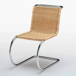 Sedia da Ufficio in Canna Naturale e Acciaio Cromato Made in Italy - Formentera