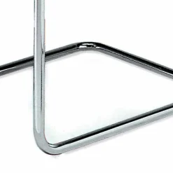 Sedia da Ufficio in Cuoio con Struttura in Acciaio Cromato Made in Italy - Elite