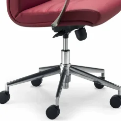 Sedia da ufficio in faggio rivestita in pelle bovina tipo fiore Debora
