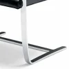 Sedia da Ufficio in Pelle con Struttura in Acciaio Cromo Made in Italy - Quarzo