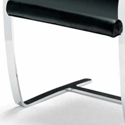 Sedia da Ufficio in Pelle con Struttura in Acciaio Cromo Made in Italy - Quarzo