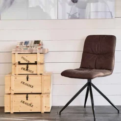 Sedia design moderno rivestita in tessuto, 4 pezzi - Chiara