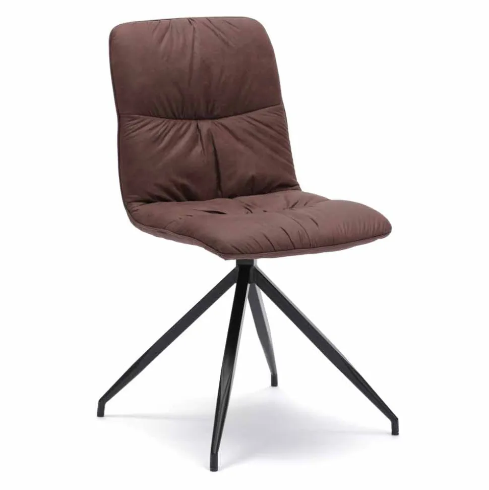 Sedia design moderno rivestita in tessuto, 4 pezzi - Chiara