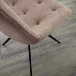 Sedia di design imbottita trapuntata in tessuto o eco nabuk Venezia
