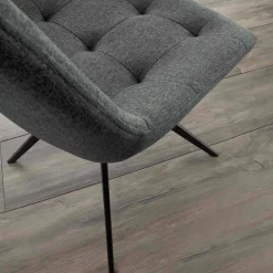 Sedia di design imbottita trapuntata in tessuto o eco nabuk Venezia