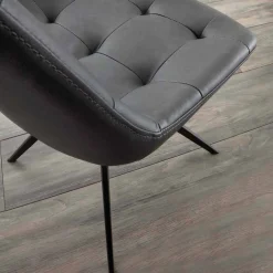 Sedia di design imbottita trapuntata in tessuto o eco nabuk Venezia