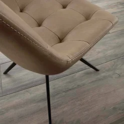 Sedia di design imbottita trapuntata in tessuto o eco nabuk Venezia