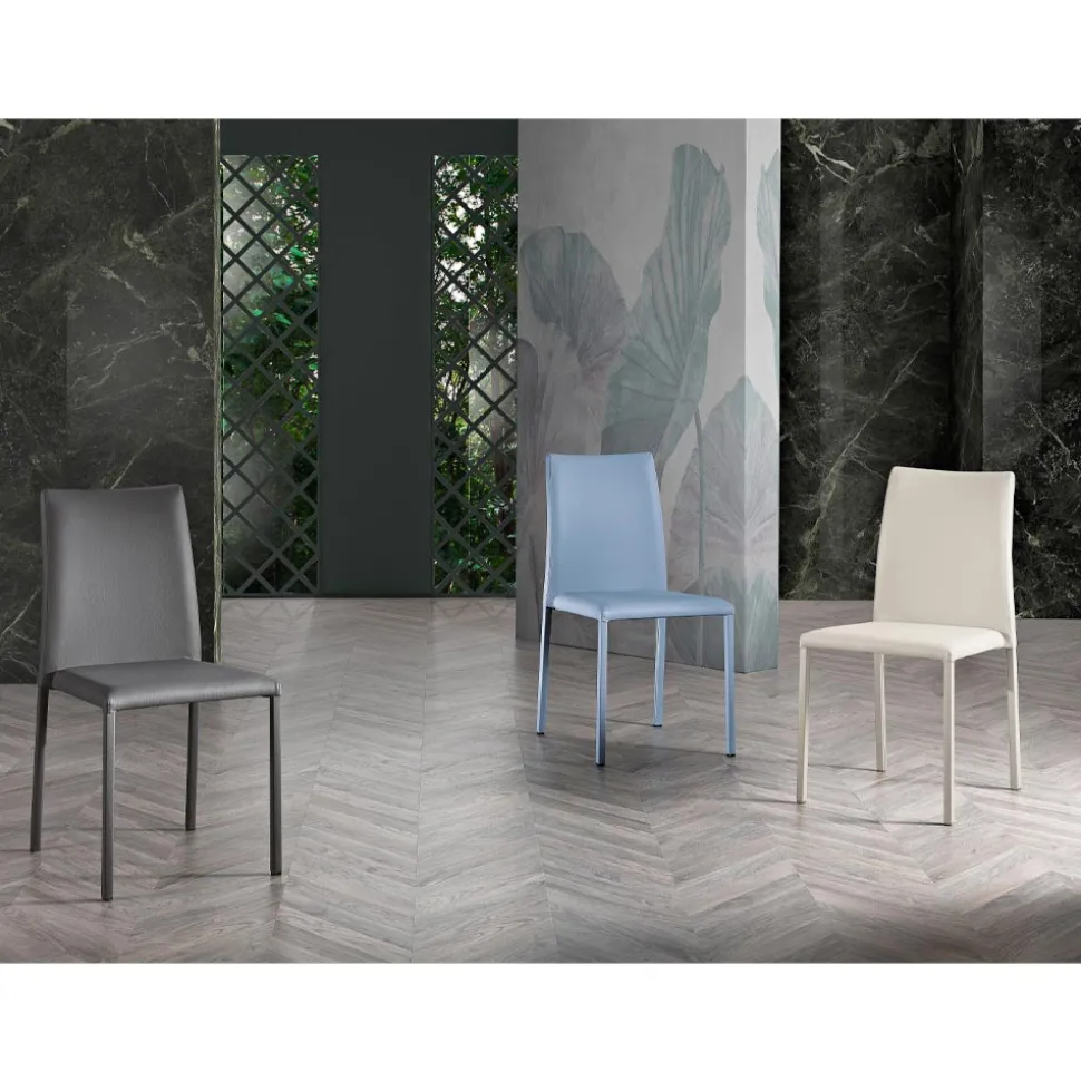 Sedia di Design Moderno Elegante in Ecopelle Colorato da Salotto - Grenger