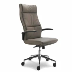 Sedia direzionale design moderno in vera pelle bovina tipo fiore Edda