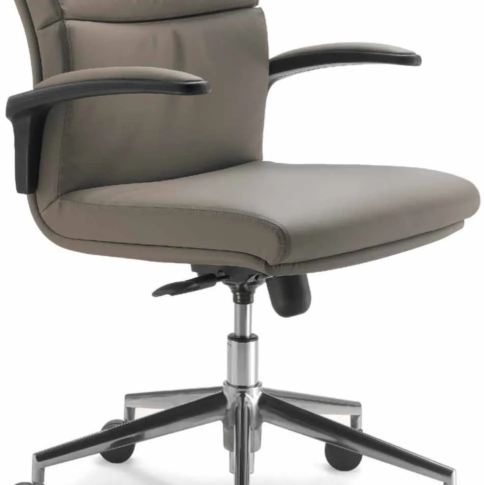 Sedia direzionale design moderno in vera pelle bovina tipo fiore Edda