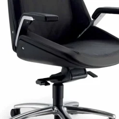 Sedia direzionale in pelle bovina Ada Angelo Pinaffo & Gorgi
