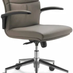 Sedia direzionale moderna in similpelle Edda, made in Italy