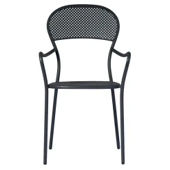 Sedia Giardino Impilabile con Struttura in Ferro Color Antracite - Nadege