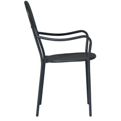 Sedia Giardino Impilabile con Struttura in Ferro Color Antracite - Nadege