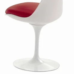 Sedia Girevole in Alluminio Laccato con Seduta in Pelle Made in Italy - Cabiria
