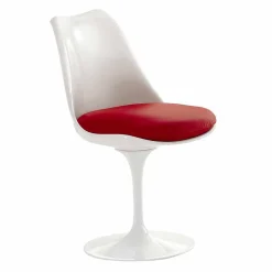 Sedia Girevole in Alluminio Laccato con Seduta in Pelle Made in Italy - Cabiria
