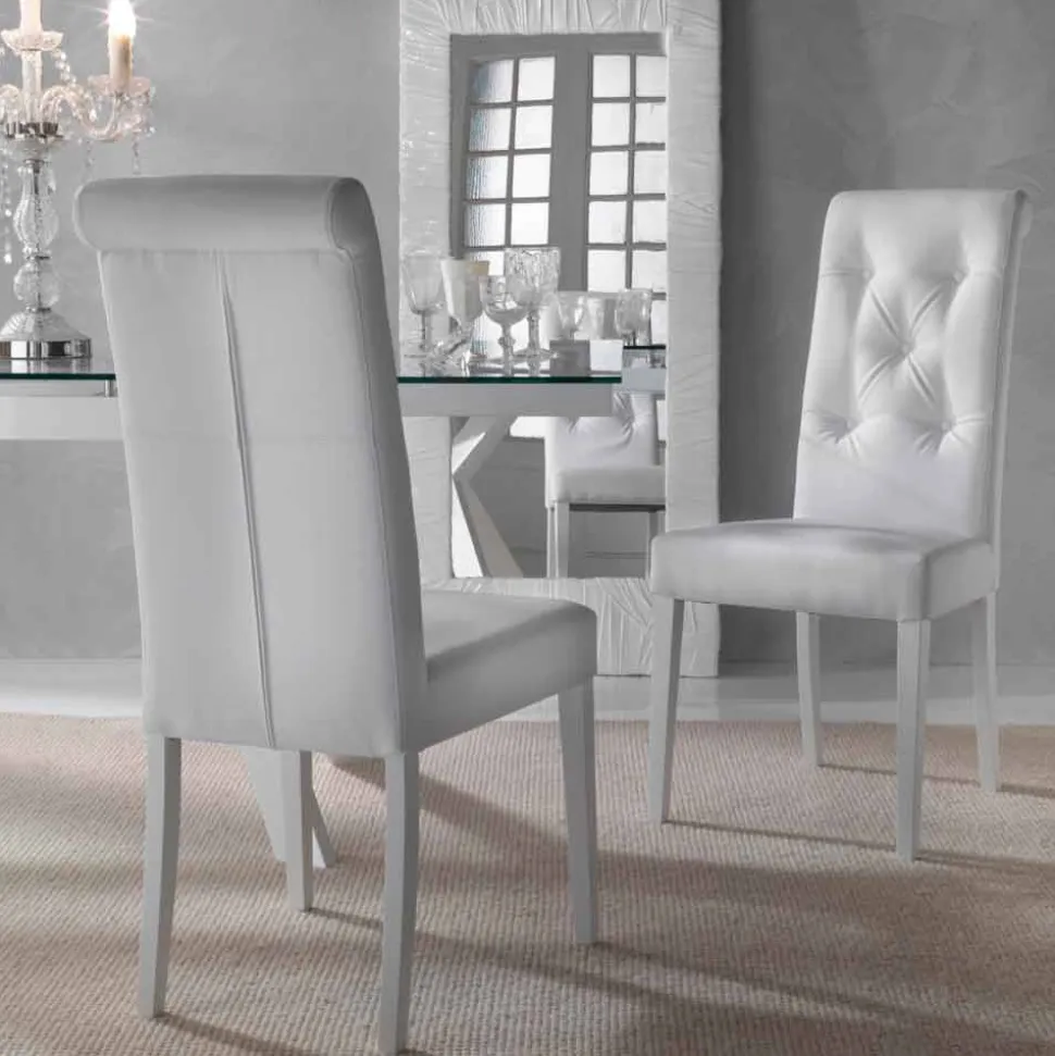 Sedia Imbottita di Design, con Lavorazione Capitonnè - Diana