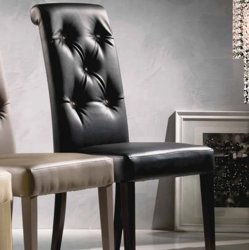 Sedia Imbottita di Design, con Lavorazione Capitonnè - Diana