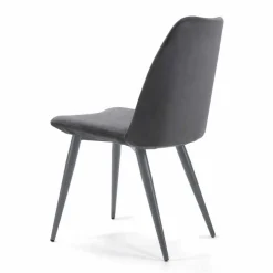 Sedia Imbottita per Sala da Pranzo con Base Acciaio Laccato – Granella