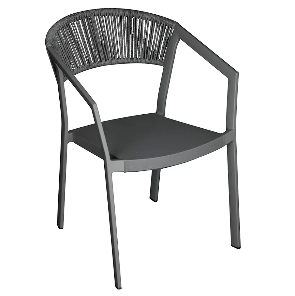Sedia Impilabile con Seduta in Textilene e Schienale in Twist Wicker - Passione