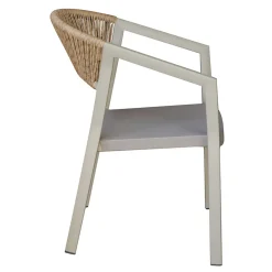 Sedia Impilabile con Seduta in Textilene e Schienale in Twist Wicker - Passione