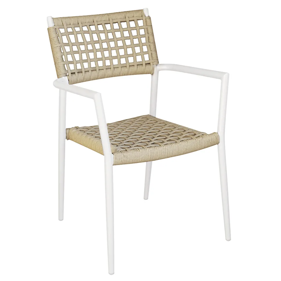 Sedia Impilabile da Esterno con Seduta e Schienale in Twist Wicker - Solefresco