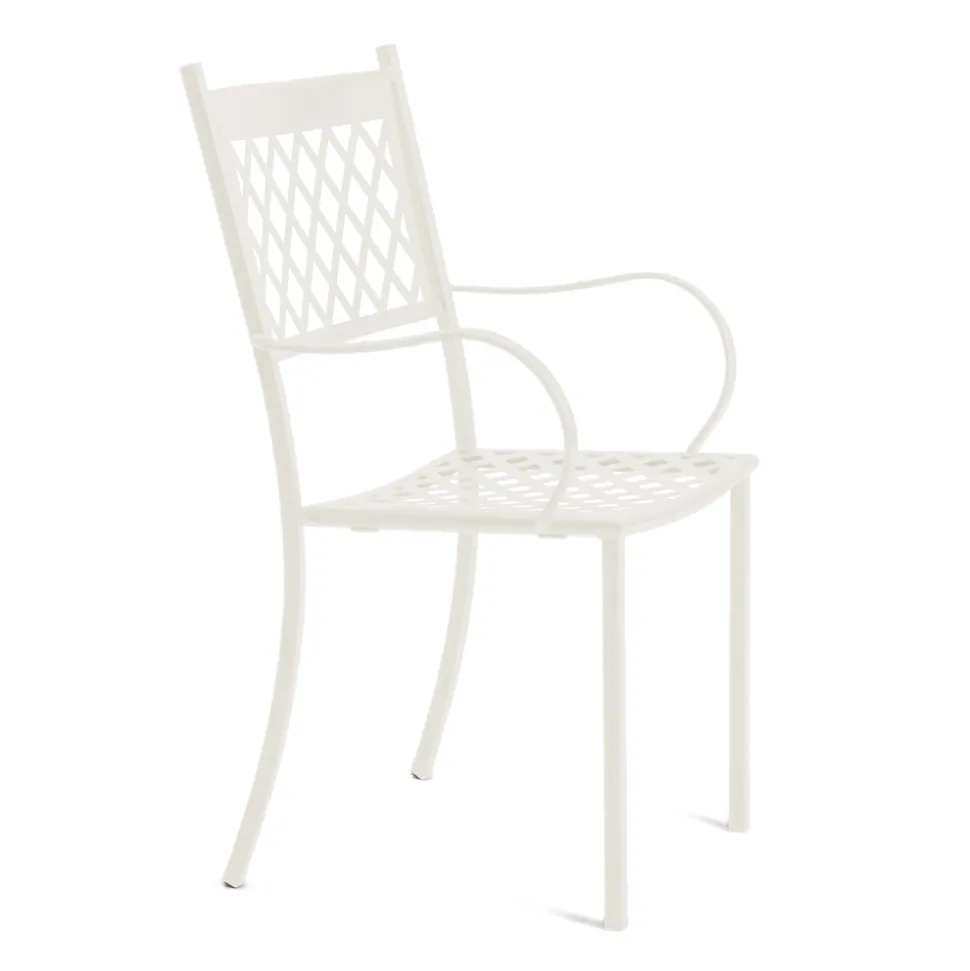 Sedia Impilabile da Esterno in Acciaio Zincato Made in Italy 4 Pezzi - Celia