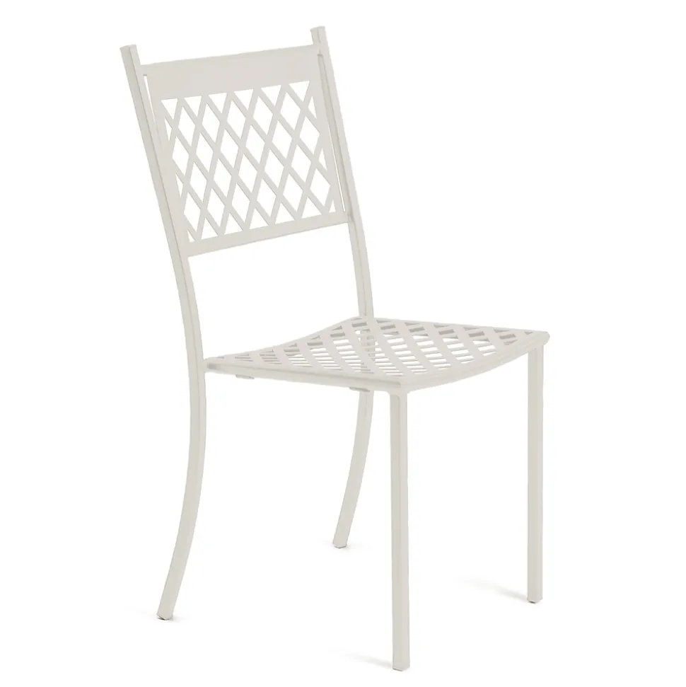 Sedia Impilabile da Esterno in Acciaio Zincato Made in Italy 4 Pezzi - Celia