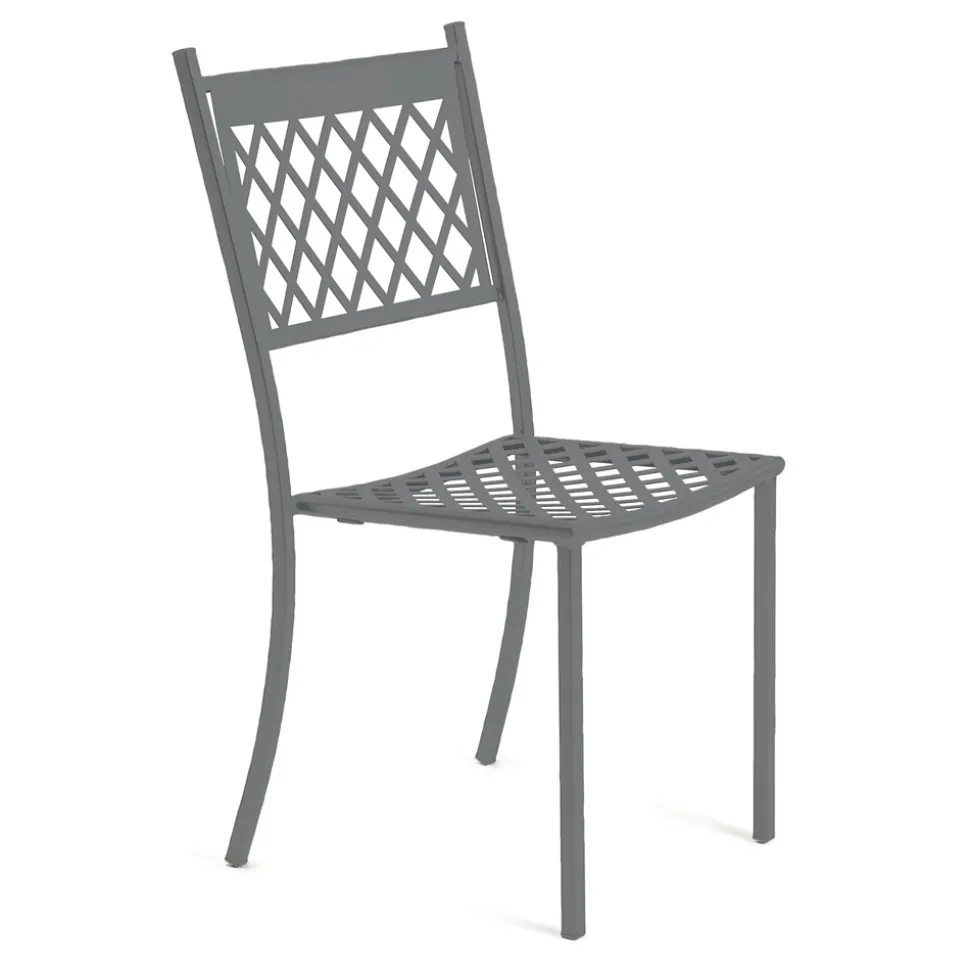 Sedia Impilabile da Esterno in Acciaio Zincato Made in Italy 4 Pezzi - Celia